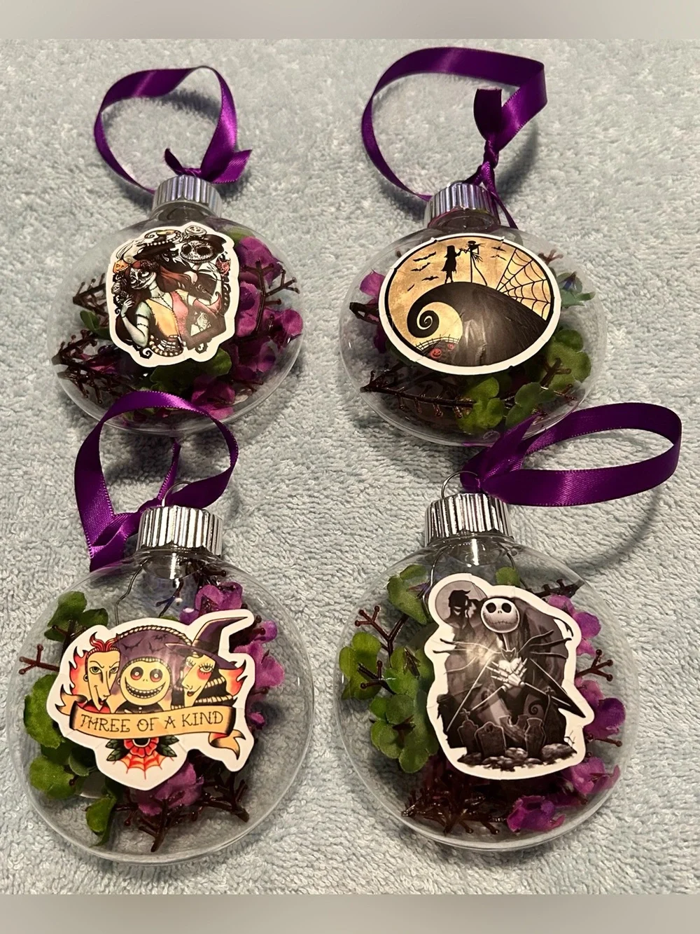 NBC-INSPIRED/FANDOM 4-PIECE SET/DISC ORNAMENTS/HANDCRAFTED